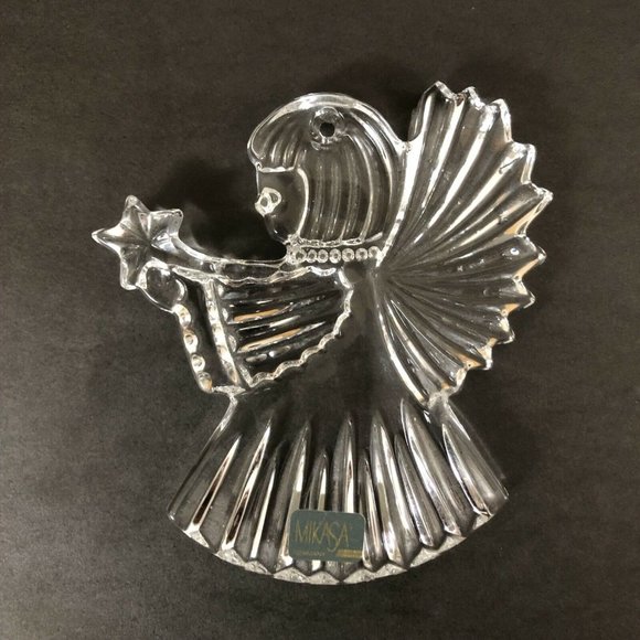 Mikasa Other - Vintage Mikasa Crystal Joyous Collection Ornament - Angel Holding Star 3 3/8"